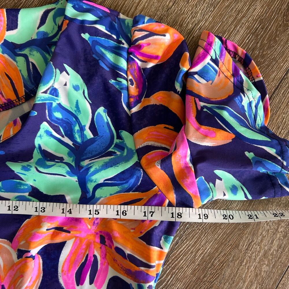 ARYEH Small Resort Dress Vibrant Floral Print - Made in USA Nylon-Spandex Blend - Picture 5 of 6